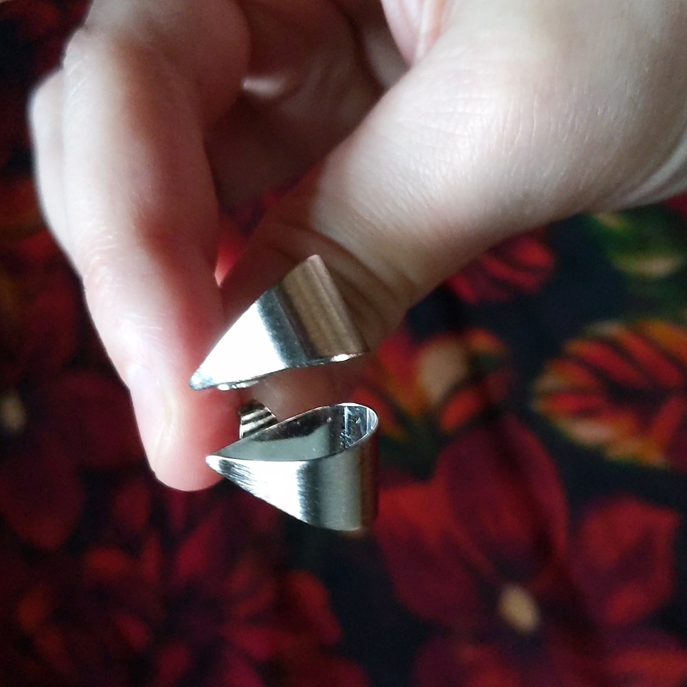 Silver Open Teardrop Post Earrings